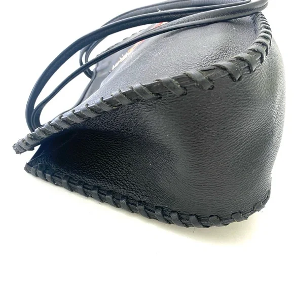 Betty Boop Leather Whip Stitch Embroidered Shoulder Tote w/Matching Wallet - Picture 9 of 16